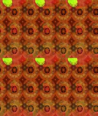 Kahverengi renklerde bahar çiçekleri. Raster illüstrasyonu. Patlayan çiçekler soyut olarak yerleştirilmiş. Raster deseni.