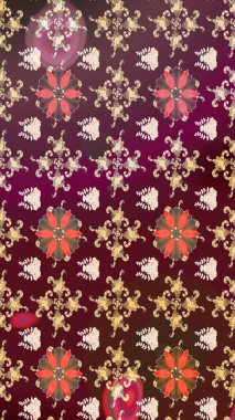 Düz Çiçek Elementleri Tasarımı. Renkli Bahar Teması eskiz kalıbı. Kahverengi ve mor renkte zarif çiçekli suluboya. Raster illüstrasyonu.