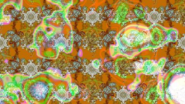 Güzel kumaş deseni. Düz Çiçek Elementleri Tasarımı. Karalama çiçeği. Renkli Bahar Teması eskiz kalıbı. Zentangle soyut çiçekleri. Raster illüstrasyonu.