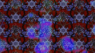 Düz Çiçek Elementleri Tasarımı. Chichi 'nin kumaş kalıbını çiz. Çiçek deseni. Raster illüstrasyonu. Renkli Bahar Teması çizim şablonu.