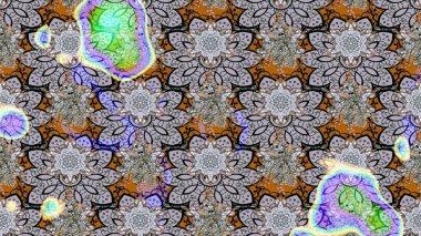 Raster illüstrasyonu. Raster illüstrasyonundaki çiçek desenli çizim. Güzel kumaş deseni. Gri renklerde.