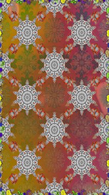 Kusursuz bir arka plan modeli. Raster hisseleri. Suluboya, elle çizilmiş. Çiçekler kahverengi ve gri.