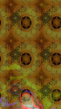 Düz Çiçek Elementleri Tasarımı. Renkli Bahar Teması eskiz kalıbı. Kahverengi renkli şirin çiçek deseni. Raster Modaya uygun kumaş deseni.