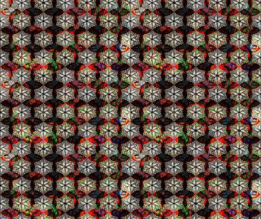 Raster illüstrasyonundaki çiçek desenli çizim. Siyah renkte çiçekler.