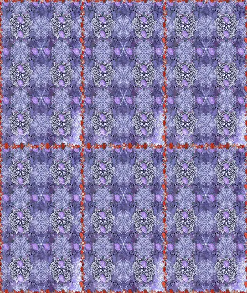 Mor ve nötr renklerde çiçekler. Şatafatlı bahar bahçesi dokusu. Çiçek deseni. Mor ve nötr renklerde çiçeksiz. Raster illüstrasyonu.