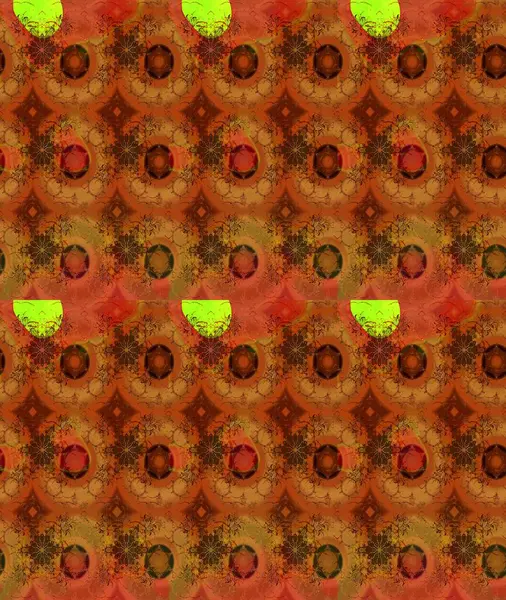 Kahverengi renklerde bahar çiçekleri. Raster illüstrasyonu. Patlayan çiçekler soyut olarak yerleştirilmiş. Raster deseni.