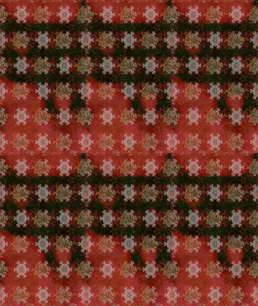 Moda baskıları için zarif bir şablon. Kahverengi ve kırmızı çiçekli bahar çiçekleri. Küçük çiçekte güzel bir desen. Küçük renkli çiçekler. Motley illüstrasyonu.