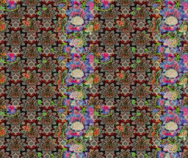 Çiçekler suluboya eskiz deseni. Raster Stili kumaş deseni.