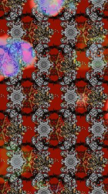 Sabıka fotoğraflarında, bebek kıyafetlerinde, duvar kâğıtlarında, paket kutularında falan kullanılabilir. Zarif, parlak ve eskiz. Gri, kırmızı ve kahverengi desenli..