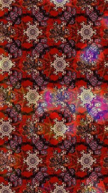 Moda baskıları için zarif bir şablon. Küçük çiçekte güzel bir desen. Kahverengi, kırmızı ve siyah çiçekli bahar çiçekleri. Motley illüstrasyonu. Küçük renkli çiçekler..