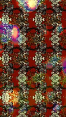 Suluboya çizim kalıbı. Çiçekler suluboya tarzında kahverengi, kırmızı ve gri renklerde. Çiçek izi.