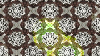 Gri renkli Asya tekstili. Suluboya çiçekli çiçek deseni. Raster illüstrasyonu.