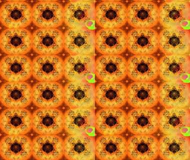 Turuncu el çizimi desen. Karalama çiçekleri çizim kalıbı. Raster deseni. Sanat, çiçekleri canlandırır ve arka planda bırakır.