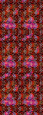 Raster illüstrasyonu. Çizim çiçek deseni duvar kâğıdı olarak kullanılabilir. Kahverengi, kırmızı ve siyah renkte çiçekler.