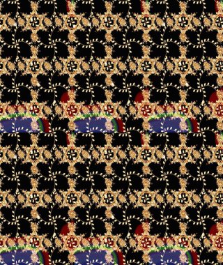 Çiçekli karalama şeklinde Raster çiçek deseni. Yumuşak, yaz çiçekli arka plan. Siyah, bej ve kahverengi renkte çiçekler.