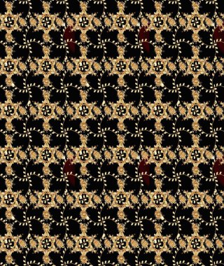 Siyah, bej ve kahverengi renkte çiçekler. Renkli bahar temalı eskiz desenleri. Çiçekli çiçek deseni, suluboya. Düz Çiçek Elementleri Tasarım Raster illüstrasyonu.