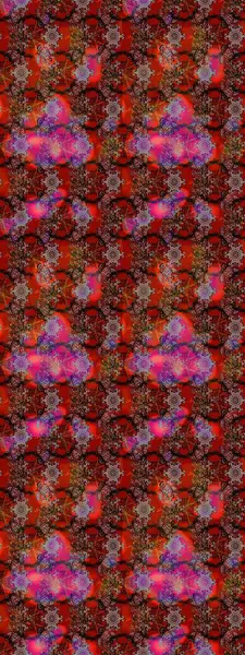 Raster illüstrasyonu. Çizim çiçek deseni duvar kâğıdı olarak kullanılabilir. Kahverengi, kırmızı ve siyah renkte çiçekler.