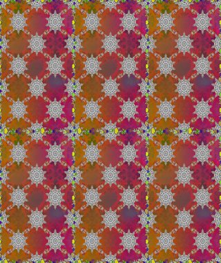 Çiçek ve yapraklı çiçek deseni. Küçük çiçekli şirin bir desen. Raster illüstrasyonu.