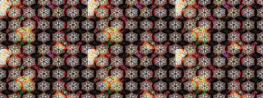 Hediye ambalaj kağıdı, tebrik kartları, posterler ve pankart tasarımı. Siyah renkli çiçekler. Raster düz çiçek çizim deseni.