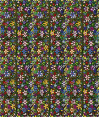 Renkli Bahar Temalı Kusursuz Arkaplan. Raster illüstrasyonu. Düz Çiçek Elementleri Tasarımı. Çiçek deseni. Kusursuz Chichi kumaş deseni..