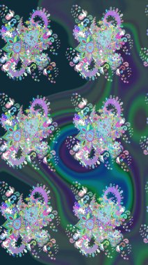 Tropik çiçekler. Mavi renkli çiçekler. Gömlek çizimi Arkaplan Deseni.