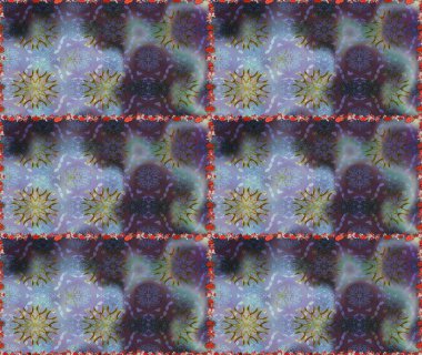 Tropik, dikişsiz çiçek deseni. Raster illüstrasyonu. Tarafsız ve mavi renkte çiçekler.