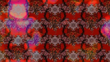 Raster illüstrasyonu. Şirin çiçek elementleri. Renkli Bahar Teması eskiz kalıbı. Taslak desenli, modaya uygun kumaş deseni. Düz Çiçek Elementleri Tasarımı.