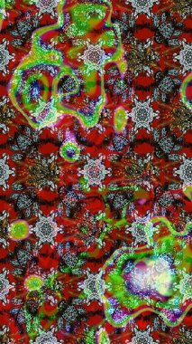 Bir sürü kırmızı, kahverengi ve nötr soyut çiçekli tropik eskiz deseni. Küçük çiçekteki sevimli çiçek deseni. Renkli, kahverengi ve nötr raster çizimi.