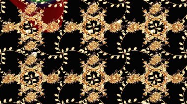 Raster suluboya çiçek deseni, narin çiçekler, siyah, bej ve kahverengi çiçekler, tebrik kartı şablonu. Güzel kumaş deseni.