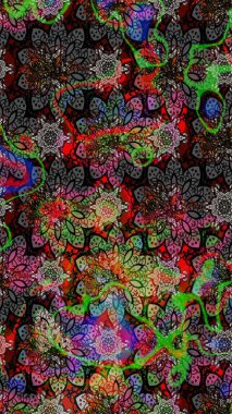 Siyah renklerde. Anti-stres için soyut örnek sayfası. Raster illüstrasyonu.