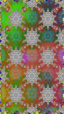 Çiçekler suluboya seamless modeli. Raster şık kumaş deseni.