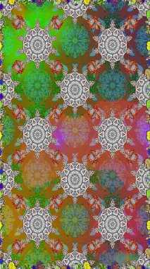 Çiçekler suluboya seamless modeli. Raster şık kumaş deseni.