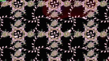 Siyah renkli şirin çiçek deseni. Raster Modaya uygun kumaş deseni. Renkli Bahar Teması eskiz kalıbı. Düz Çiçek Elementleri Tasarımı.