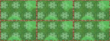 Raster illüstrasyonunda kusursuz çiçek deseni. Yeşil ve nötr renkte çiçekler.