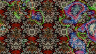 Çiçekler. Soyut etnik raster çizim kalıbı. Vadinin gri renkli çiçekleri.