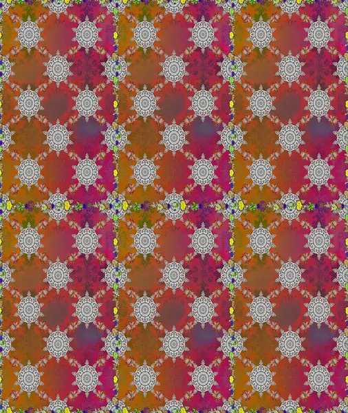 Çiçek ve yapraklı çiçek deseni. Küçük çiçekli şirin bir desen. Raster illüstrasyonu.