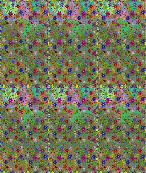 Renkli Bahar Tema dikişsiz desen Arka Plan. Düz Çiçek Elemanları Tasarım. Süslü kumaş deseni. Raster illüstrasyon dikişsiz Çiçek Desen.