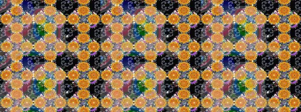 Sevimli çiçek raster deseni. Sketch Colour Spring Theme eskiz kalıbı. Sarı renkli çiçekler. Düz Çiçek Elementleri Tasarımı.