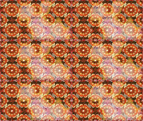 Antika altın tekrarlanabilir duvar kağıdı. Damask arkaplanı tekerrür ediyor. Barok tarzında altın çiçek süsü. Turuncu renklerde altın element.