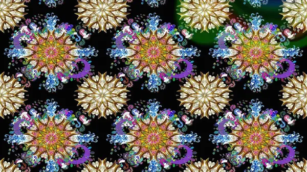 Kullanılabilir Tekstil, tebrik kartı, boyama kitabı, telefon durumda yazdırma için. Hint çiçek desenli madalyon desen. Raster kına dövme tarzı. Etnik Mandala süsleme.