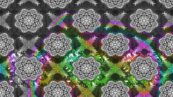 Raster çiçek desenleri çiziyor. Vadinin gri renkli çiçekleri.