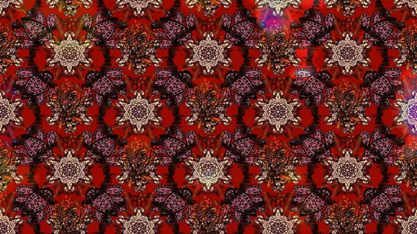 Güzel kumaş deseni. Raster suluboya çiçek deseni, narin çiçekler, kahverengi, kırmızı ve siyah çiçekler, tebrik kartı şablonu.