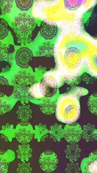 Yeşil renkli çiçekler. Düz Çiçek Elementleri Tasarımı. Çiçekli eskiz çizimi. Renkli Yaz Teması çizim şablonu.