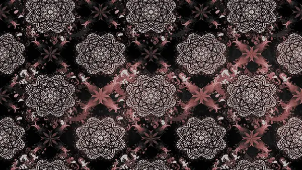 Siyah renkli çiçekler. Raster illüstrasyonunda çiçek deseni çizimi.