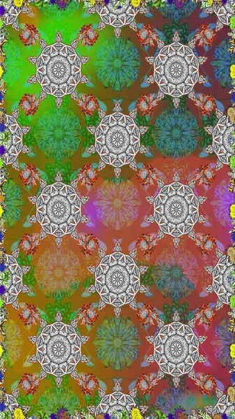 Çiçekler suluboya seamless modeli. Raster şık kumaş deseni.