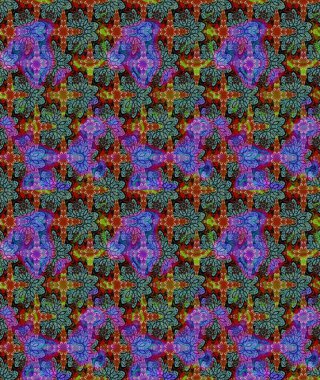 Raster deseni. Organik elementler. Suluboya etkisi. Botanik çizim deseni.