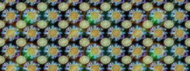 Tarafsız ve yeşil renklerde çiçekler. Kusursuz. Raster illüstrasyonu. Şirin çiçek elementleri..