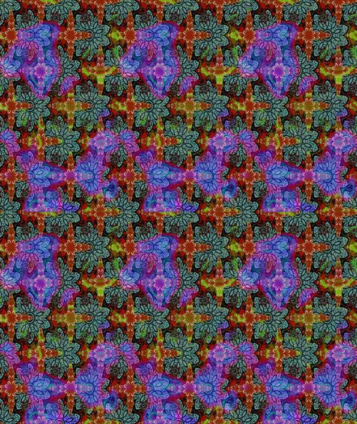 Raster deseni. Organik elementler. Suluboya etkisi. Botanik çizim deseni.