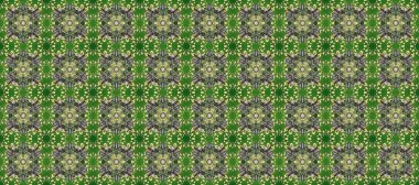 El yapımı dekoratif çerçeve, albüm kapağı, tebrik kartı, klasik Art deco tarzı. Altın karalama fantezi yapraklarından Raster soyut çiçek çelengi ve yeşil, gri ve bej renkli bir çiçek.