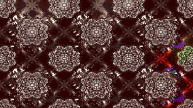 Çiçek desenli eskiz, darbeler, sıçramalar, yaz çiçekleri. Kahverengi renkli çiçekler. Raster illüstrasyonu.